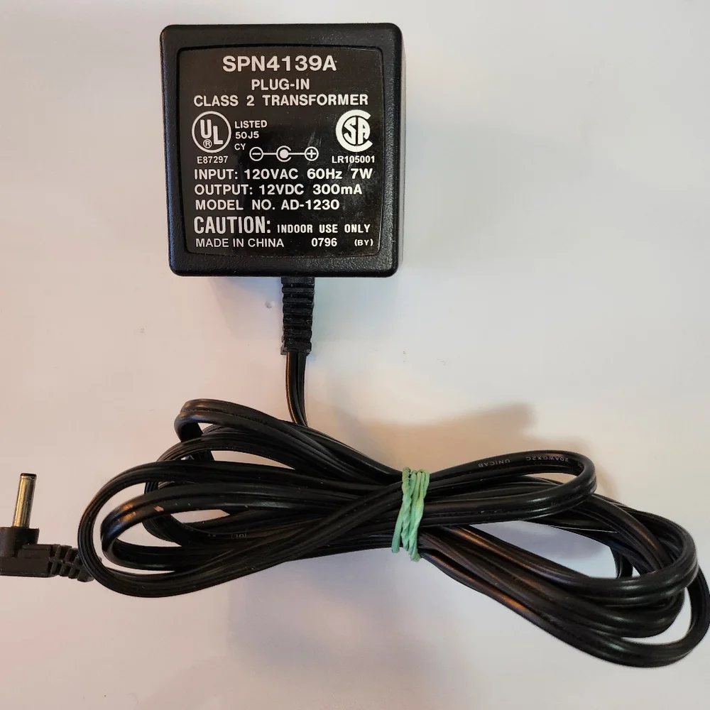 SPN4139A AC to DC Power Supply Adapter Charger 120Vac 12Vdc 300mA